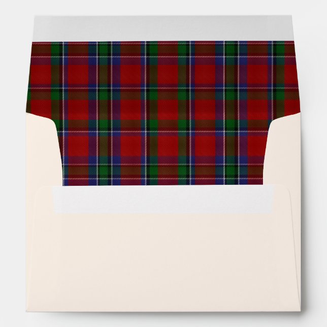 Custom Sinclair Plaid Lined Wedding Envelope (Back (Bottom))