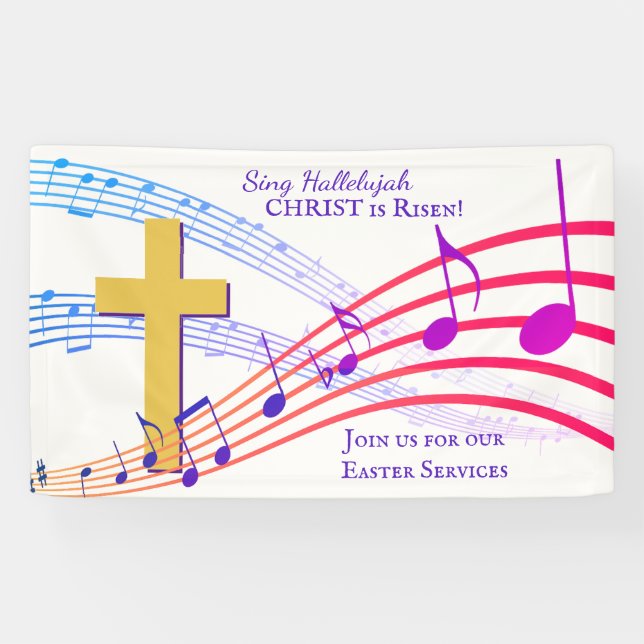 Custom SING HALLELUJAH CHRIST IS RISEN Easter  Banner (Horizontal)