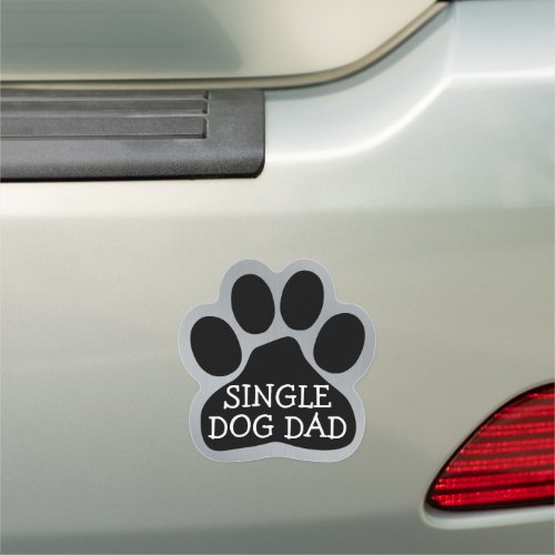 Custom Single Dog Dad Silver Car Magnet