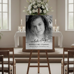 Custom Single Photo Kids Portrait Memorial Poster 