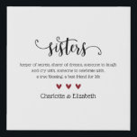 Custom Sister Definition Faux Canvas Print<br><div class="desc">Celebrate your sister with this adorable sister definition wrapped canvas.  Click the edit button to personalize this design with your own message and names.</div>