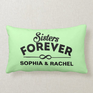 Custom Sisters Forever - Green Lumbar Pillow