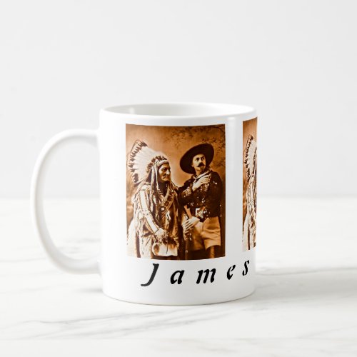 Custom Sitting Bull Buffalo Bill Wild West Show Coffee Mug