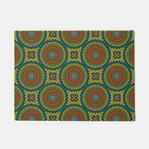 Custom Size Yellow Blue Abstract Tribal Dog Rug