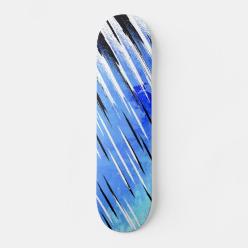 Custom Skateboarding Deck Blue Black White