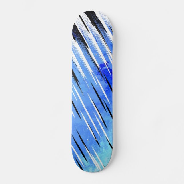 Custom Skateboarding Deck Blue Black White (Front)