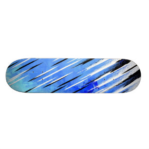 Custom Skateboarding Deck Blue Black White