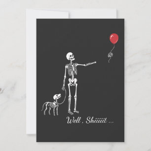 Custom Skeleton and Dog Lost Balloon Halloween wel Invitation