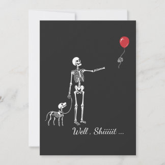 Custom Skeleton and Dog Lost Balloon Halloween wel Invitation