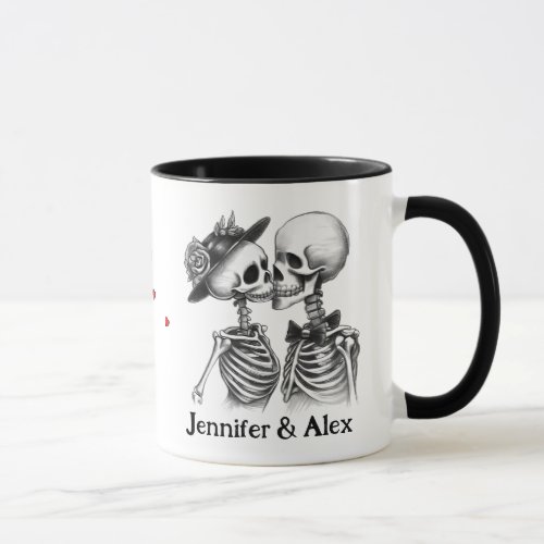 Custom Skeleton Couple Names Personalized Mug