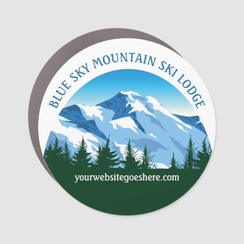 Custom Ski Lodge Colorado Mountain Resort Car Magnet
