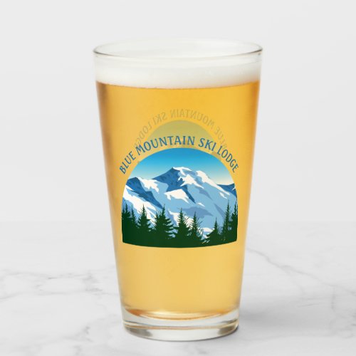 Custom Ski Lodge Winter Resort Snowy Mountain Glass