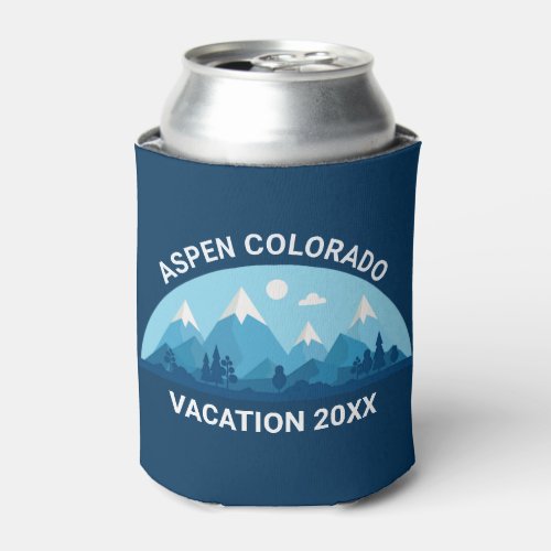 Custom Ski Town Colorado City Name Blue Mountain Can Cooler