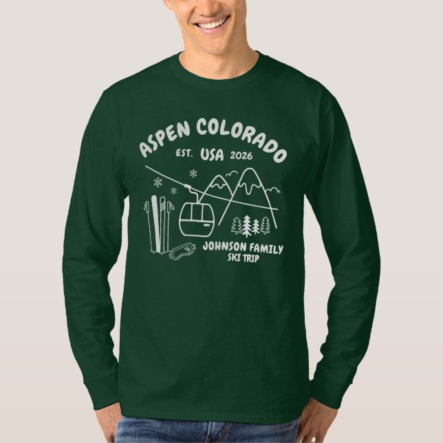 Custom Ski Trip Family Friends Group Matching T-Shirt (Front)