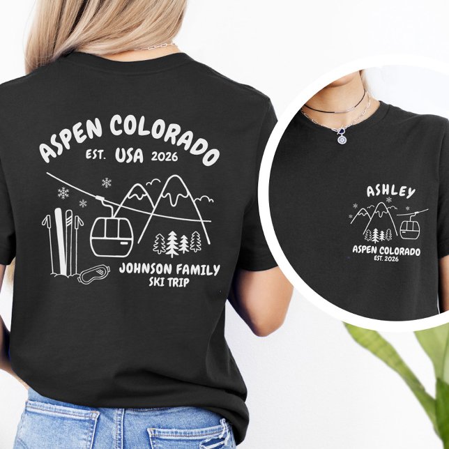 Custom Ski Trip Family Friends Group Matching T-Shirt (Creator Uploaded)
