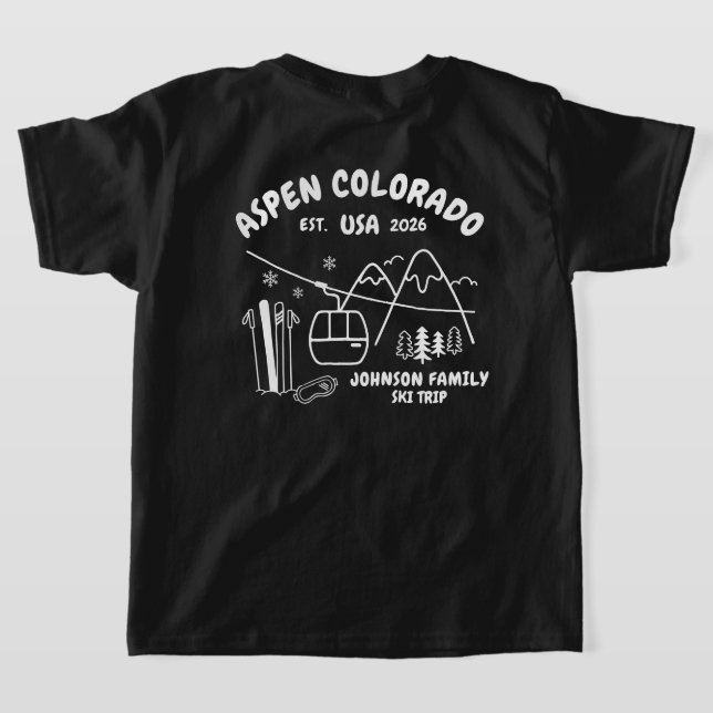 Custom Ski Trip Family Friends Group Matching T-Shirt (Laydown Back)