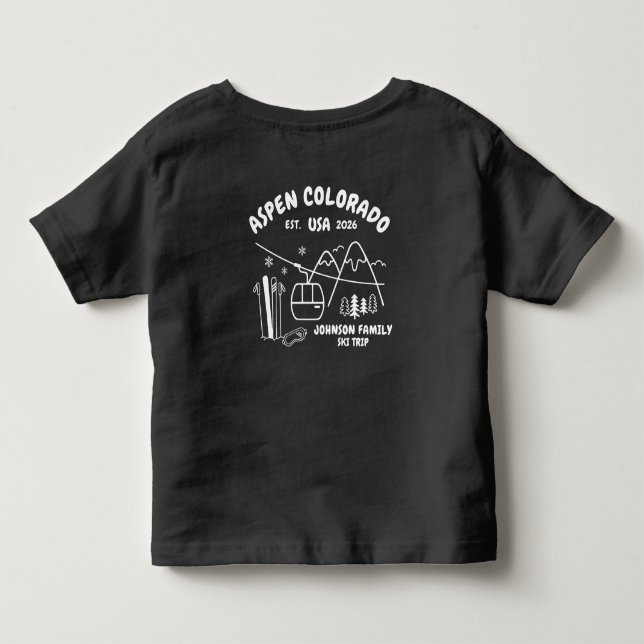 Custom Ski Trip Family Friends Group Matching Toddler T-shirt (Back)