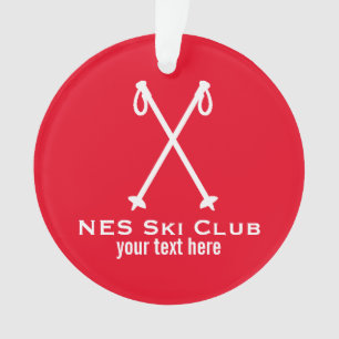 Custom Skiing Nordic Alpine Ski Pole Ski Team Ornament