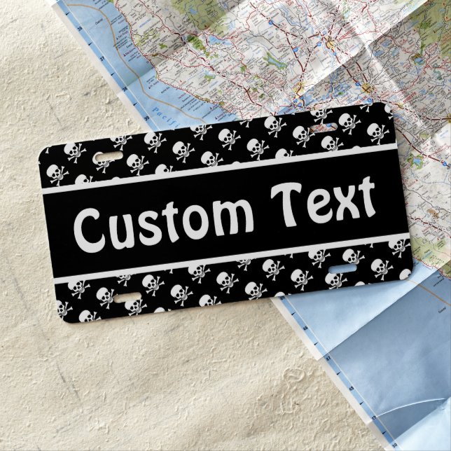 Custom Skull and Crossbones License Plate (In Situ)