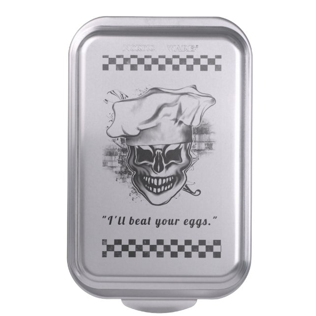 Custom Skull Chef Baking Pan (Front Vertical)