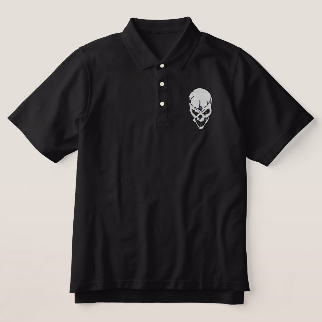 Custom Skull Embroidered Shirt (Design Front)