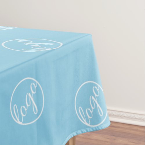 Custom Sky Blue Trade Show Logo Business Tablecloth