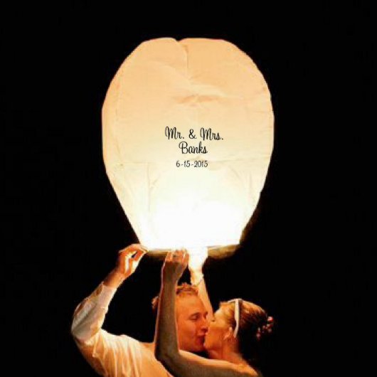 Custom Sky Lantern - White Floating Luminary (Front)