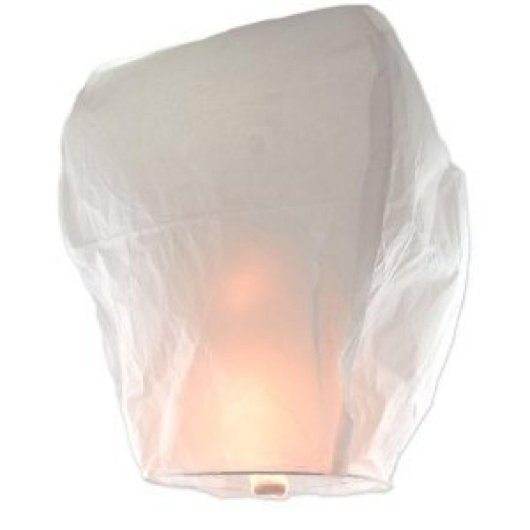 Custom Sky Lantern - White Floating Luminary (Front Right)