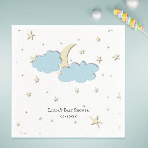 Custom Sky with Moon  Stars Baby Shower Napkins