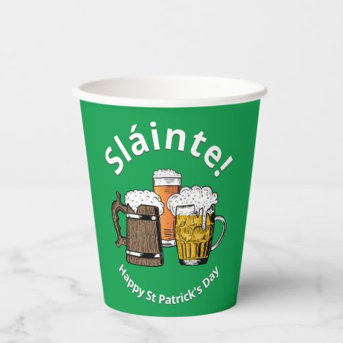 Custom Slinte St Patricks Day  Paper Cups