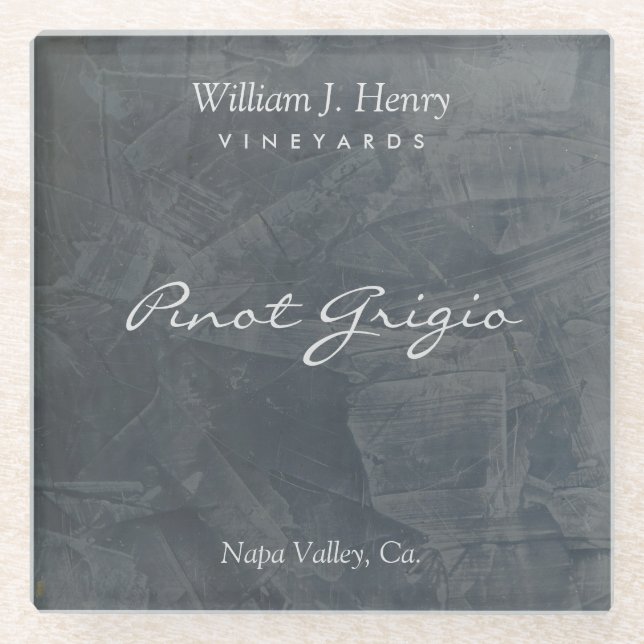 Custom Slate Glass Wine Coaster Artisan Decor (Front)