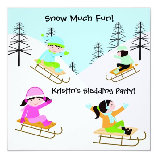 Sledding Birthday Party Invitations 8