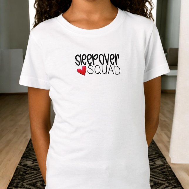 Custom Sleepover Squad Heart Party Favor  T-Shirt (Creator Uploaded)