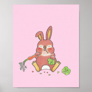 custom sleepy baby bunny animal nursery poster