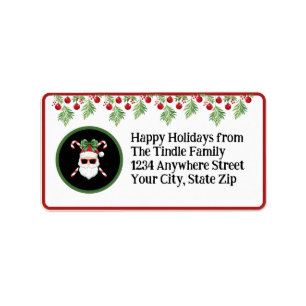 Custom "Sleighin' in Style!" Santa Holiday Mailing Label