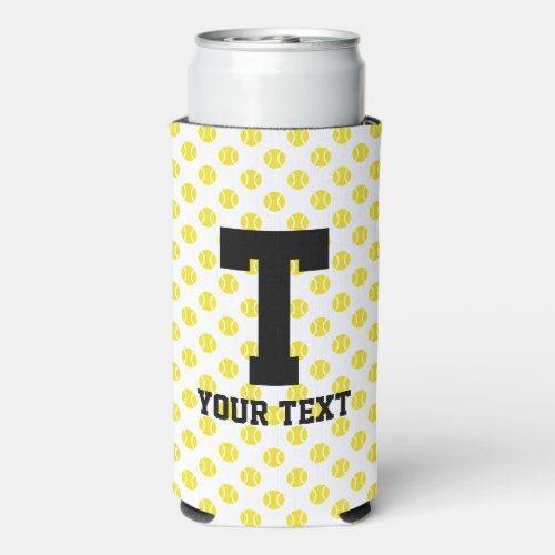 Custom slim can coolers with tennis ball pattern