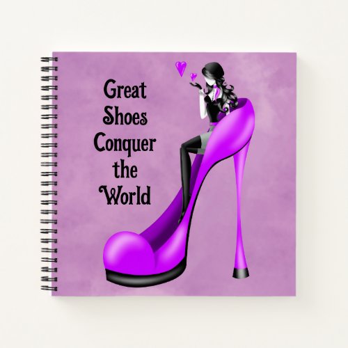 Custom Slogan Fashionable Lady in Stiletto Notebook