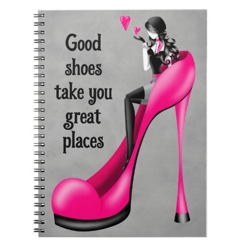 Custom Slogan Lady in Stiletto  Notebook