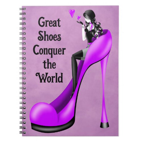 Custom Slogan Lady in Stiletto  Notebook