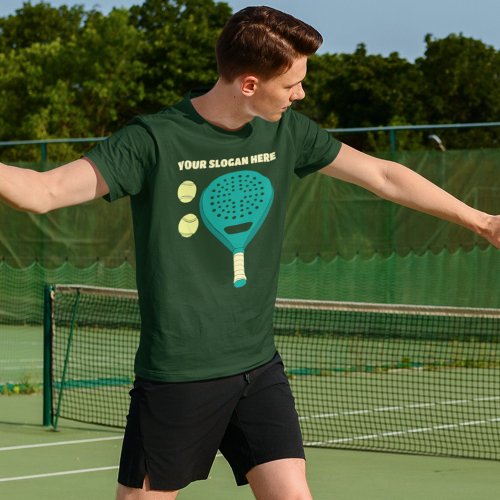 Custom Slogan Padel Tennis Racket and Balls T_Shirt