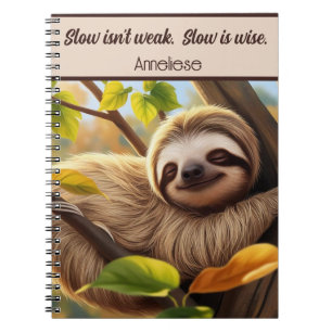 Custom Sloth Baby Sleeping in tree quote  Notebook