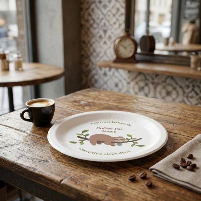 Custom Sloth Coffee Bar  Paper Plates (Creator Uploaded)