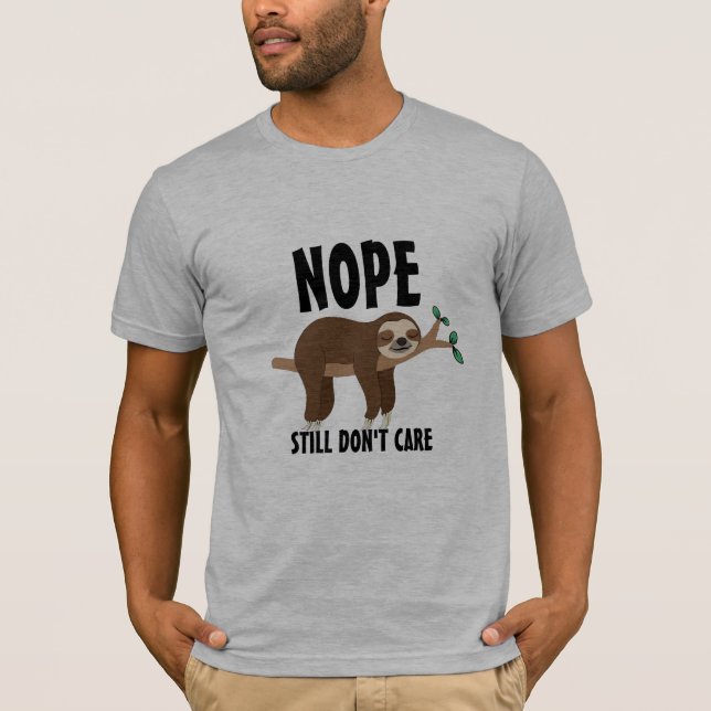 Custom Sloth Joke Lazy Couch Potato Funny Memes T-Shirt (Front)