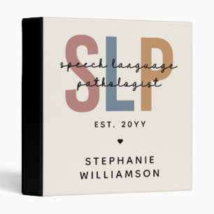 Custom SLP Speech Language Pathologist 3 Ring Binder