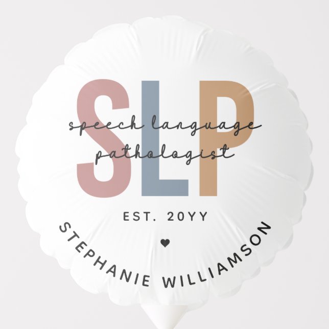 Custom SLP Speech Language Pathologist Balloon (Front)
