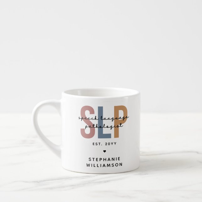 Custom SLP Speech Language Pathologist Espresso Cup (Left)