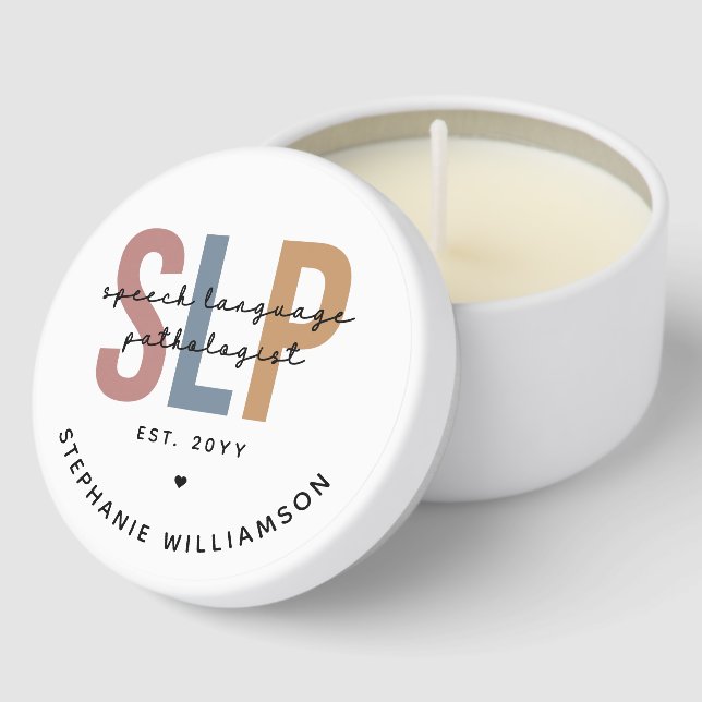 Custom SLP Speech Language Pathologist Mini Candle Favors (Corner)