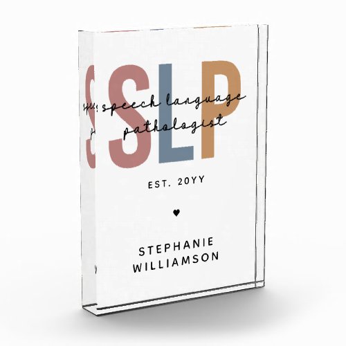 Custom SLP Speech Language Pathologist Photo Block