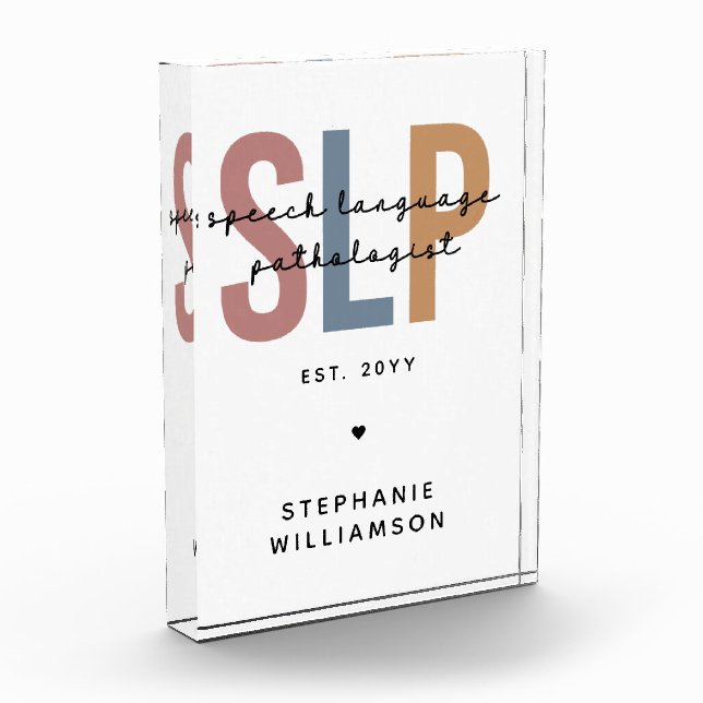 Custom SLP Speech Language Pathologist Photo Block (Left)