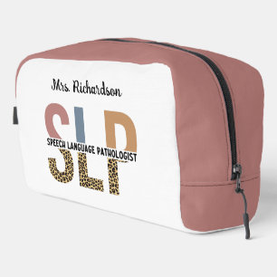 Custom SLP Speech Pathologist Leopard Print Dopp Kit